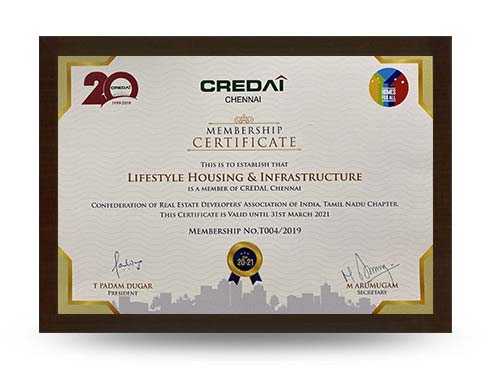 credai chennai membership certificate