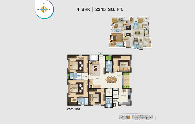 4 BHK | 2345 SQ.FT.