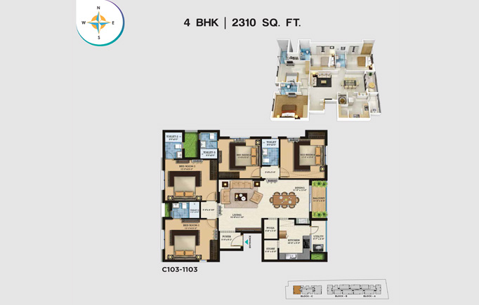 4 BHK | 2310 SQ.FT.